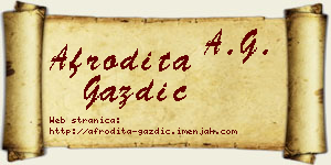 Afrodita Gazdić vizit kartica